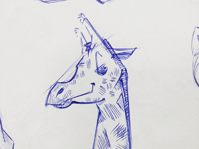 Clever Giraffe doodle exploration giraffe mascot nature sketch