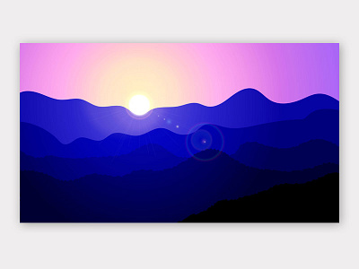 Sunset illustration light mountains sky sunset