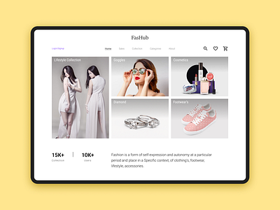 FashHub Product listing Screen figma ui user interface design web