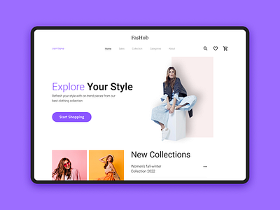 FashHub Product Landing Page figma landing page ui user interface web