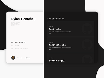 Developer portfolio dark github portfolio