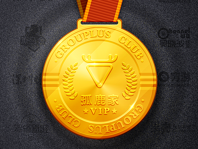 VIP Medal cool gold group medal vip yellow