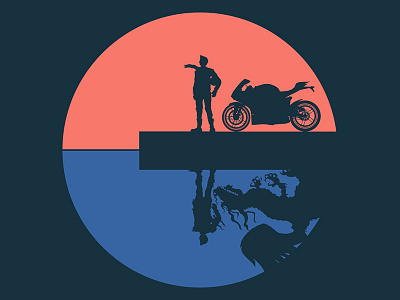 Biker Knight biker dragon knight motorcycle reflection vector