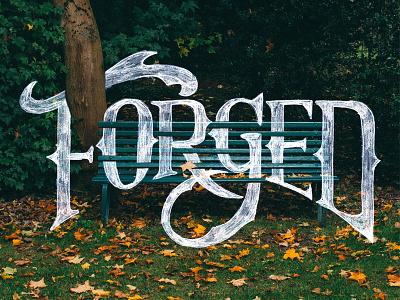 Forged autumn branding lettering typography