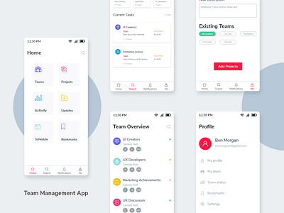 Team Management App app design icon illustraion interaction management app minimal team team app teamwork uiux