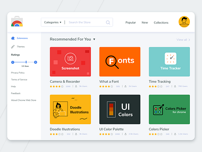 Chrome Web Store app store chrome extension extensions google google design illustraion redesign store trending web store