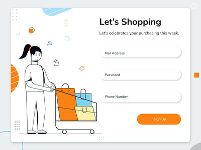 Shopping Cart design doodle fashion illustration inspiration shopping shopping cart signin signup page ui