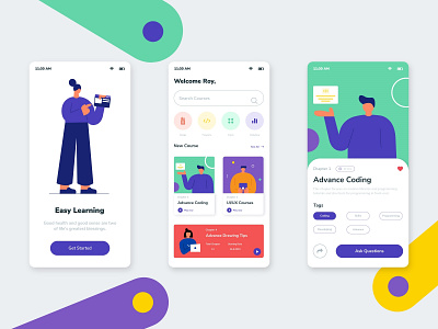 Education App app design branding education education app illustration inspiration online course students study uidesign