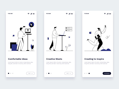 Onboarding - Office App app ui creative design illustraion minimal mockup onboarding onboarding ui splash screen ui ui kits