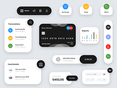 Finance App UI Concept app ui bank app branding card design credit card debit card finance app illustration inspiration interaction layout minimal ui components ui design