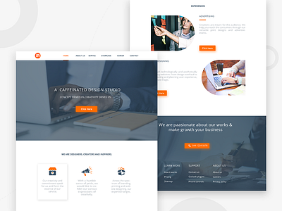 Landing page design for advertising company