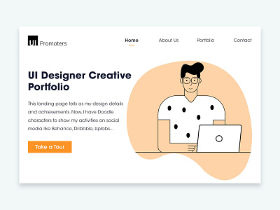 UI Designer Portfolio creative illustration landing page layout minimal ui ui design website inspiration