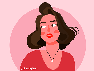 Flat illustration fashion girl avatar