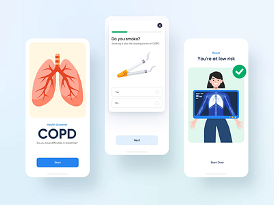 Health Screener survey health health app health care health concept healthcare healthcare app medical medical app design mobile ui survey ux ui