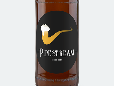 Pipestream Logo beer beerbottle bottle design logo logotype