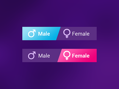 Select Gender female female symbol flat gender ipad app male male symbol purple ui