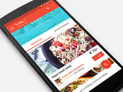 Food Delivery App - Android android app food delivery app material design mobile application orange todays menu