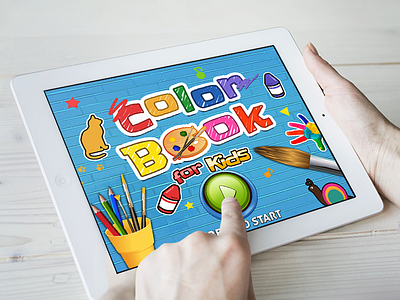 Color Book color book colorful drawing app game ios ipad app kids kids app retina ui design