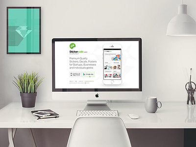 Stickerwale.com | Landing Page Design app curl green ios landing page sticker store ui design website