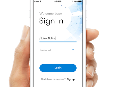 Sign In - iOS Screen blue clean ios iphone login minimal mockup sign in sign up simple ui