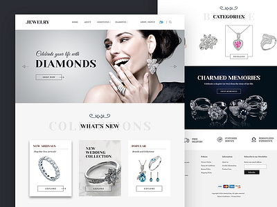 Jewellery Website Design design diamonds jewellery ui ux. landing page website