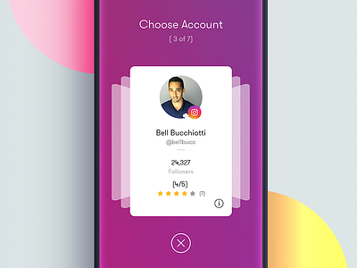 Select Account - Card View card view choose account clean close interactive minimal purple ui