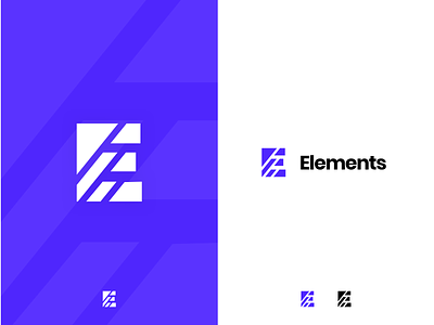 Elements Logo e elements letter lines logo particles puzzle symbol