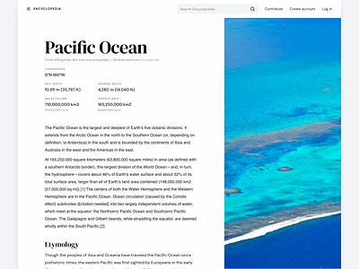 Article Exploration article column concept interface ocean redesign sans-serif serif typography web whitespace wiki wikipedia