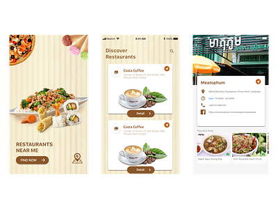 Visual design of restaurant finder base in Cambodia app cambodia restaurantfinder
