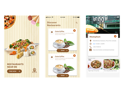 Visual design of restaurant finder base in Cambodia