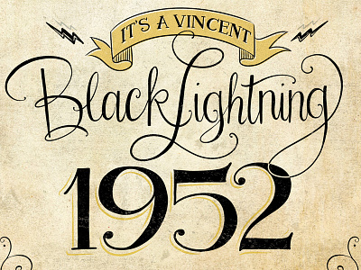 Vincent Black Lightning lettering motorcycle