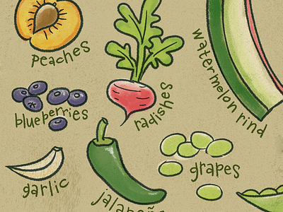 What are... things that can be pickled? food hand lettering illustration
