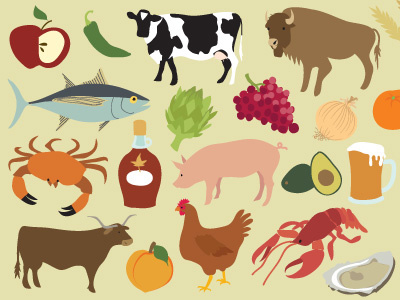 Food map icons food icon illustration map