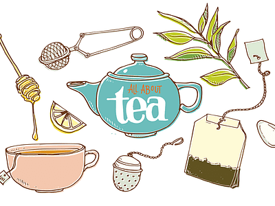 Tea hand lettering illustration tea