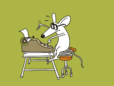 Type faster! Type faster! animal illustration rat typewriter