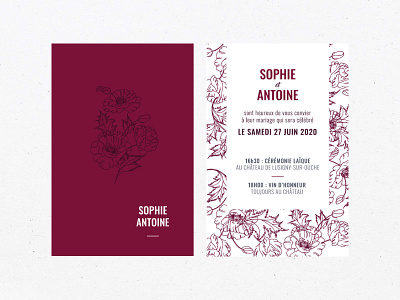 Floral Wedding Invitation floral design illustration wedding wedding invitation