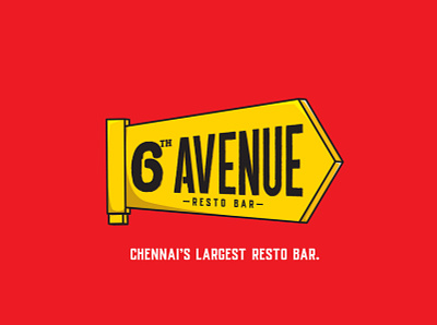 6th Avenue resto bar brand identity branding chennai illustration lettering logo logodesign logotype suman typography