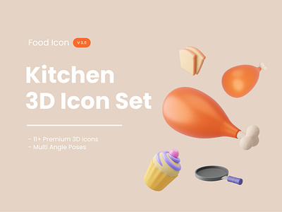 Kitchen/Food 3D Icon Set