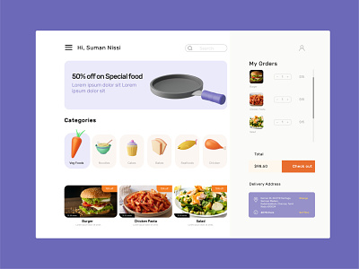 Food App UI Design 3d 3dicon 3dillustration appdesign product product design ui uidesign uiux
