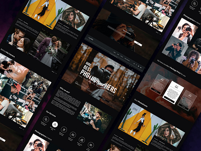 Hiring Photographers Website UI/UX Design. Dark Theme black concept dark theme ui design hire photographer photography ui user experience user inteface ux web webdesign