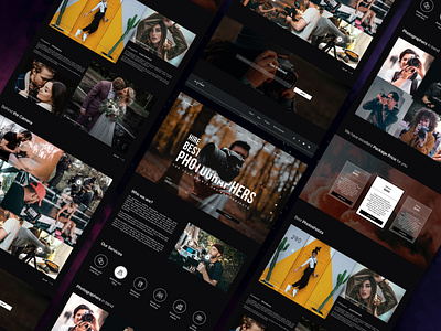 Hiring Photographers Website UI/UX Design. Dark Theme