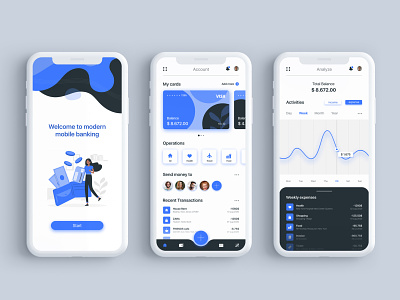 Financial app UI/UX Design concept