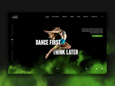 Dance School Website UI/UX Design concept