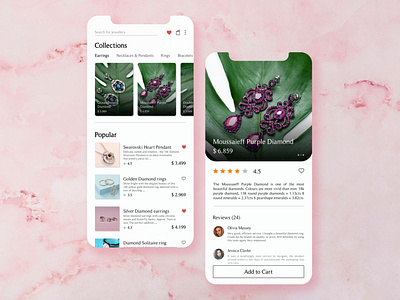 Jewellery app UI/UX design concept