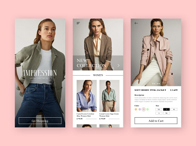 Fashion Shopping App UI/UX Design brand clothes concept design e commerce fashion fashion brand online shopping ordering shopping app style ui user experience user inteface ux