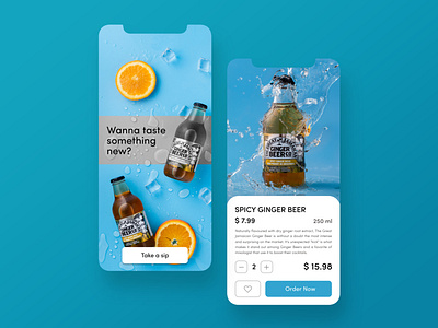 Beer Ordering Mobile App UI/UX Design beer beverage blue concept design mobile app ordering app ui user experience user inteface ux