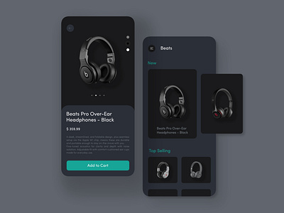 Beats Headphones mobile app UI/UX design concept