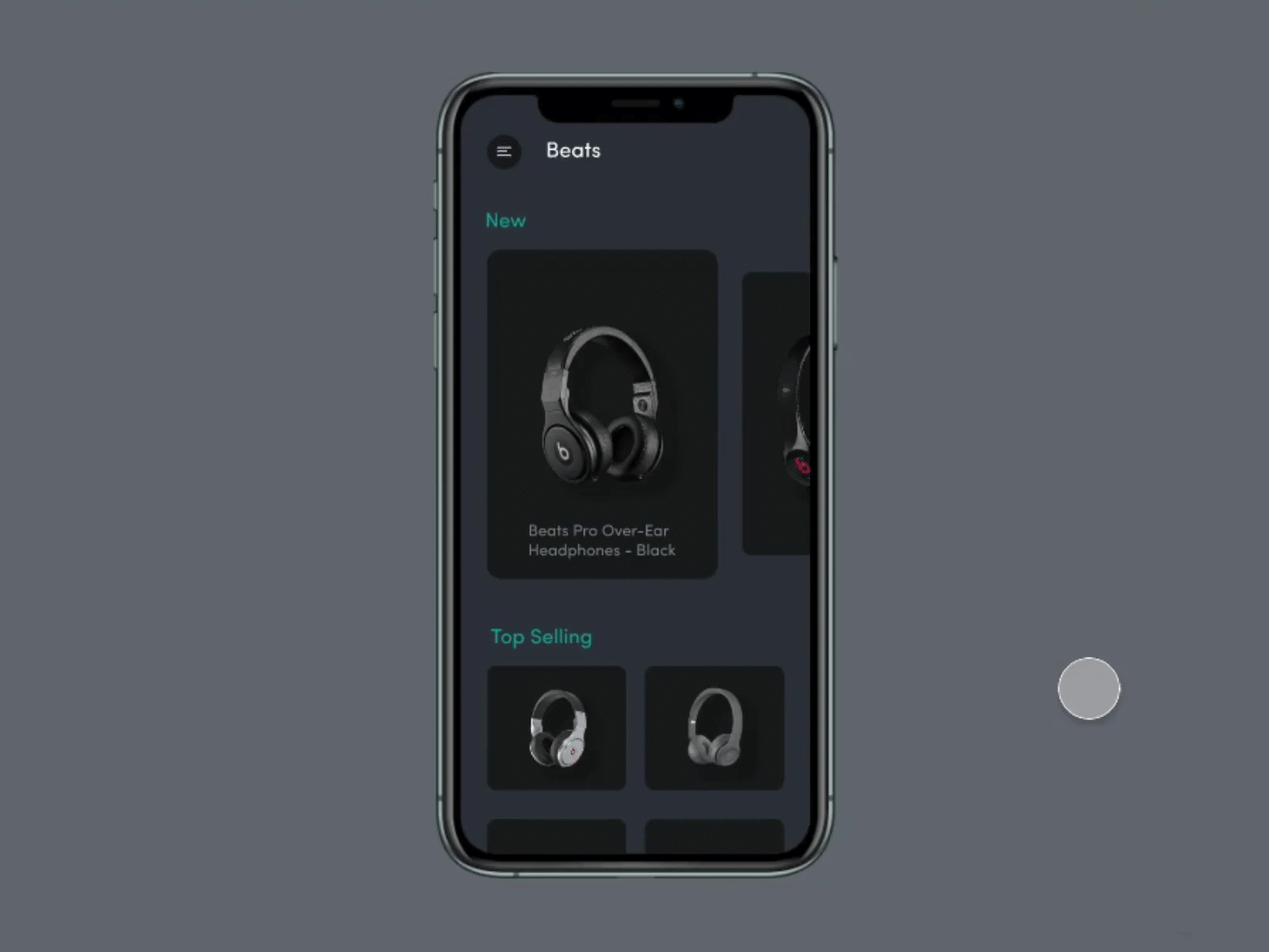 Beats Headphones mobile app UI/UX design concept