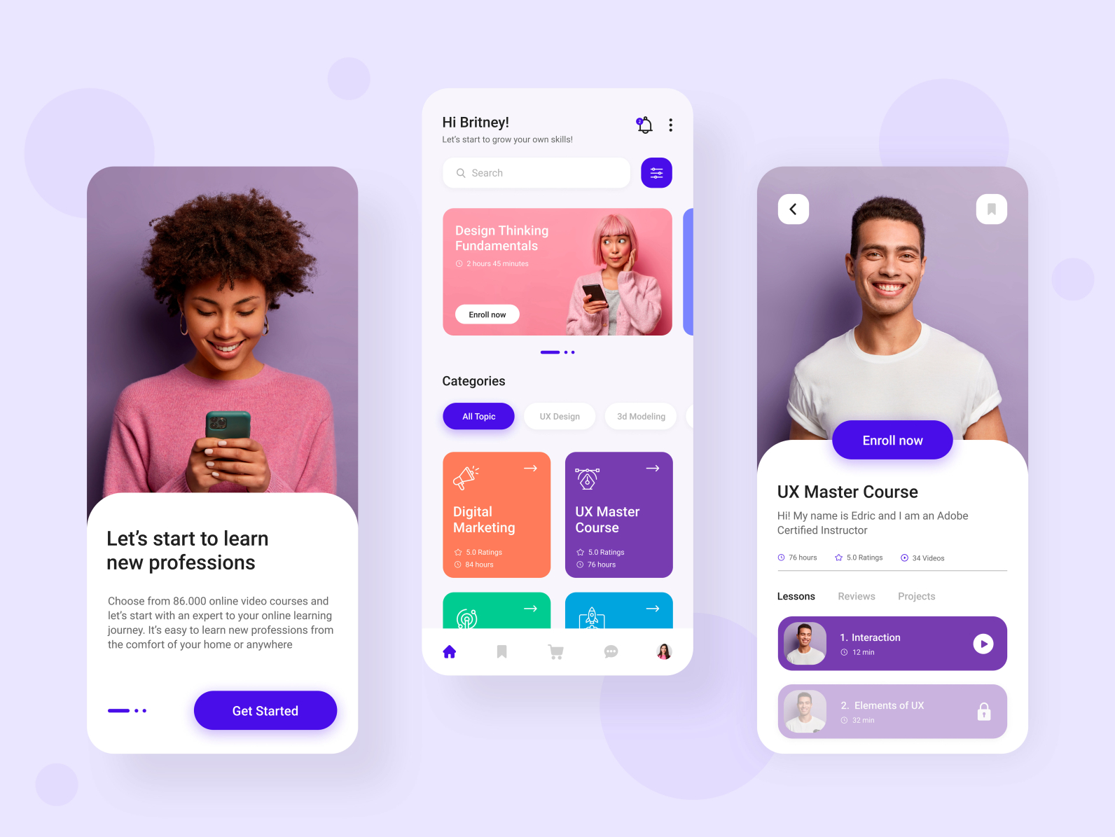 Online Course Mobile App UI/UX Design concept by Fidan Farajullayeva on ...