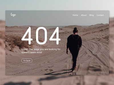 404 Not Found Error UI design concept